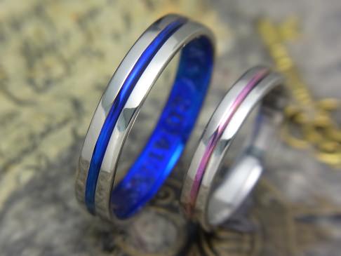 titanium ring blue line