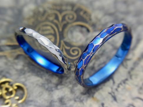 ブルーチタン結婚指輪